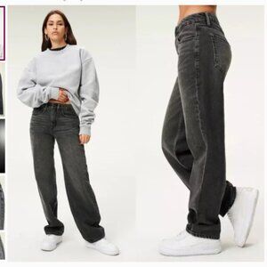 Good American Good 90’s Loose Fit Jeans Black Grey Sz 4/27
